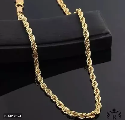 One Gram Gold Plated Chain  (MG607 C) Gold-plated Plated Brass Chain (23 Inch)Water And Sweat Proof Jawellery-thumb3