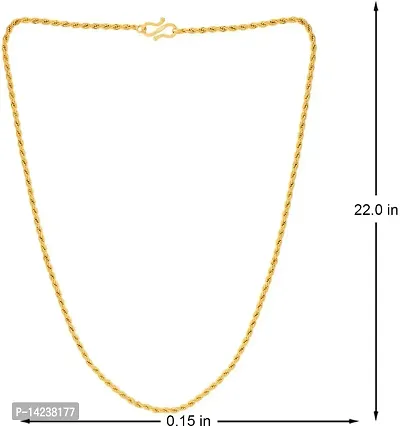 Stylish  Trendy Most Popular Beautiful Design Golden light Gold Plated Chain Gold-plated Plated Alloy Chain (23 Inch)Water And Sweat Proof Jawellery-thumb3