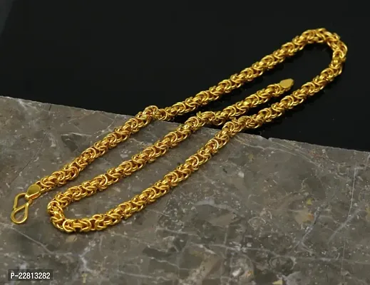 Long Gold-plated Plated Brass Chain (20 Inch)Water And Sweat Proof Jawellery