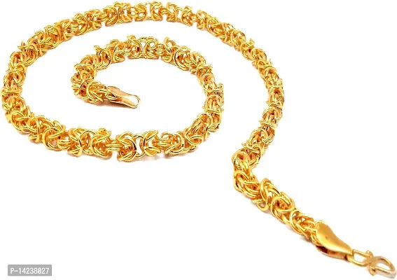 1 Gram Gold plated Chain For Boys and Man Alloy, Stainless Steel Chain Gold-plated Plated Alloy Chain (20 Inch)Water And Sweat Proof Jawellery-thumb0