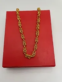 Stylish 1 Gram Gold Plated Chain For Boys And Man Gold-Plated Plated Alloy Chain 20 Inch Water And Sweat Proof Jawellery-thumb1