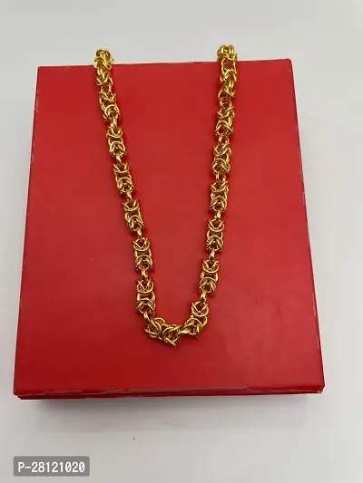Stylish 1 Gram Gold Plated Chain For Boys And Man Gold-Plated Plated Alloy Chain 20 Inch Water And Sweat Proof Jawellery-thumb2