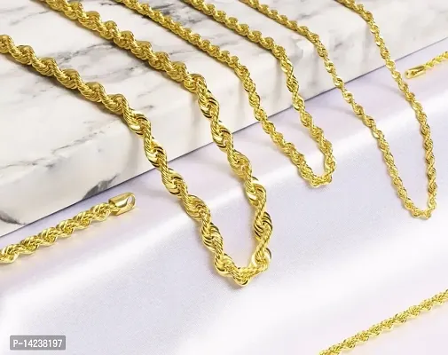 One Gram Gold Plated Chain (MG115 C) Gold-plated Plated Brass Chain (23 Inch)Water And Sweat Proof Jawellery-thumb5