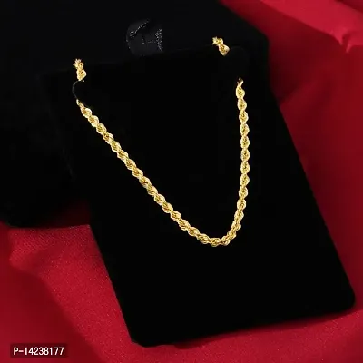 Stylish  Trendy Most Popular Beautiful Design Golden light Gold Plated Chain Gold-plated Plated Alloy Chain (23 Inch)Water And Sweat Proof Jawellery-thumb4