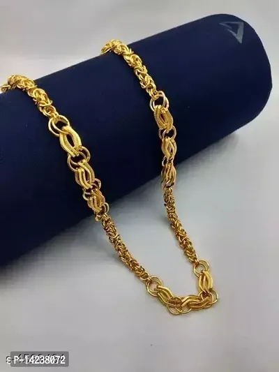 new stylish attractive Gold traditional jewellery  short Gold-plated Plated Brass Chain(20 Inch)Water And Sweat Proof Jawellery-thumb0