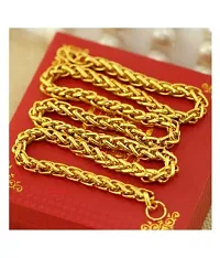 Designer  Gold plated Lotus Chain  Gold-plated Plated Brass Chain (23 Inch)Water And Sweat Proof Jawellery-thumb3