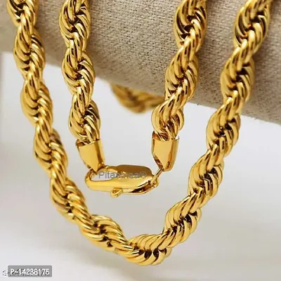 gold plated brass snake chain for men and women  Gold-plated Plated Brass Chain (23 Inch)Water And Sweat Proof Jawellery-thumb0