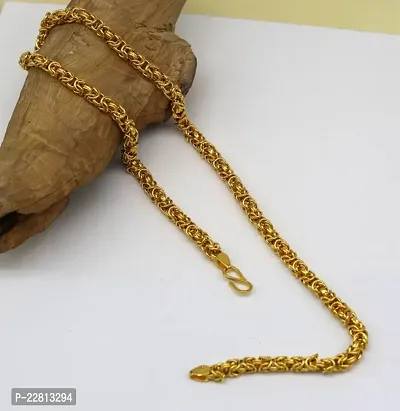 One Gram Gold Plated Brass Chain  for men Gold-plated Plated Brass Chain (20 Inch)Water And Sweat Proof Jawellery-thumb2