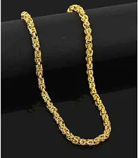 Golden Chain For Boys Stylish Round Fisher Ball Necklace Chain For Men Women Gold-plated Plated Metal Chain(20 Inch)Water And Sweat Proof Jawellery-thumb1