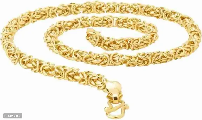 Stylish  Trendy Most Popular Beautiful Design Golden light Gold Plated Chain Gold-plated Plated Alloy Chain (20 Inch)Water And Sweat Proof Jawellery-thumb3