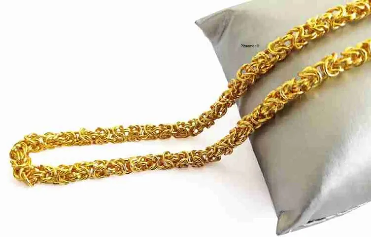 Stylish Gold New Trending Chain Gold-Plated Plated Brass Chain 20 Inch Water And Sweat Proof Jawellery