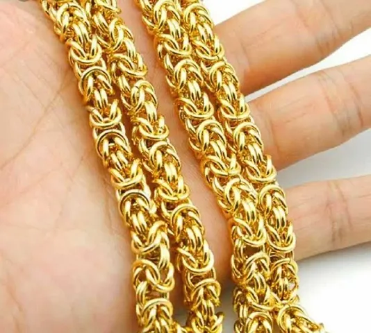 1 Gram plated Chain For Boys and Man Gold-plated Plated Brass Chain (20 Inch)Water And Sweat Proof Jawellery