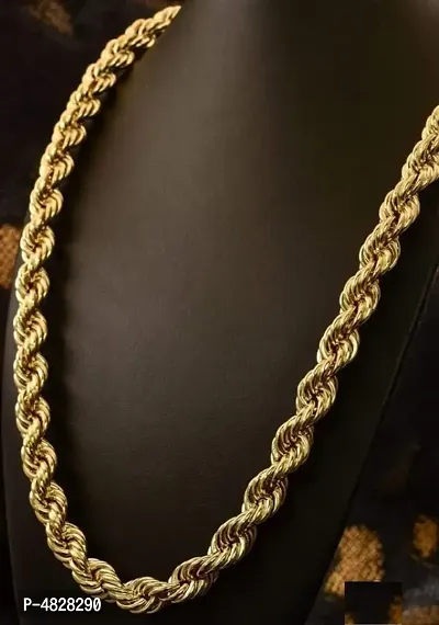 Trendy Stylish Brass Gold Plated Chain