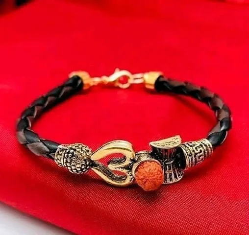 Trendy Designer Ethnic Rudraksh Men's Adjustable Kada Bracelet