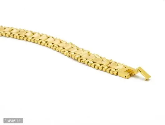 Trendy Stylish Gold Plated Brass Men's Bracelet-thumb0