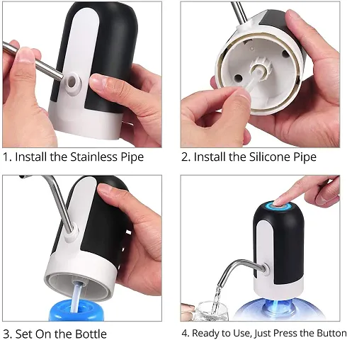 Useful Automatic Water Dispenser, Rechargeable Batteries, Silicon Tube Included Bottled Water Dispenser