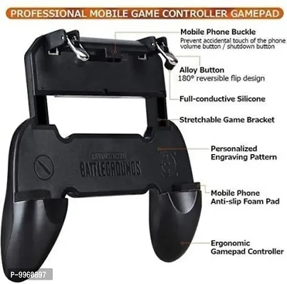 Pubg W10 Gamepad Handle Grip Wireless Controller Joystick With Metal Buttons Trigger Key For Android IOS Smart Phone Gaming Gamepad&nbsp;&nbsp;(Black, For Android, IOS)-thumb3