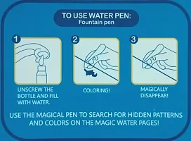 Magic Water Book For Kids, Reusable Water Reveal Activity Books - No Mess, All Fun, - Assorted Colour- Pack Of 3-thumb2