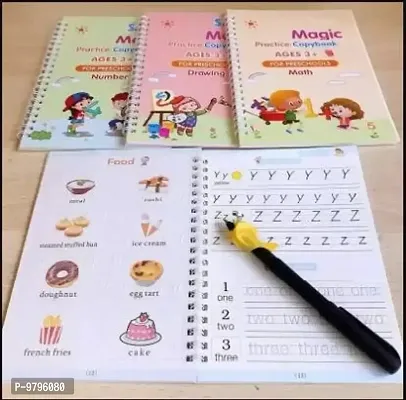 Barbas And Zacari Magic Writing Paste Children Kindergarten Grooves Post Before School Handwriting Alphabet, Number And Shapes Workbook For Kids Pens, Drawing-thumb0