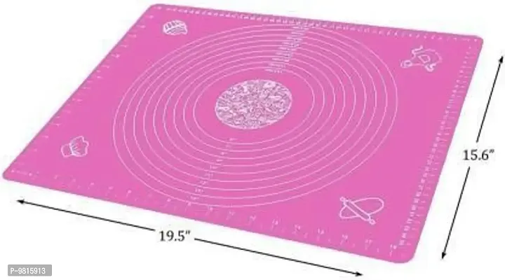 Non-Stick Silicon Reusable Pastry Fondant Dough Roti Chapati Rolling Baking Sheet Mat-thumb3