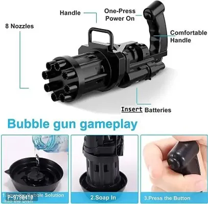 Gun Outside, 8 Hole Huge Automatic Bubble Maker For Boys And Girls Outdoor, Fan Combo Function, (Color As Per Availability) Slingshots&nbsp;&nbsp;(Black)-thumb0