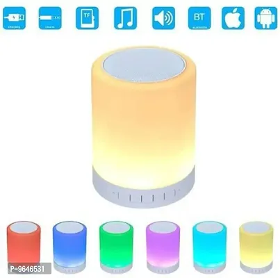 Attractive Portable LED Touch Lamp Wireless Bluetooth Speaker Pack Of 1-thumb0