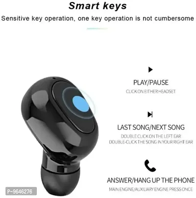 Stylish Black In-ear Bluetooth Wireless Headsets With Microphone-thumb3