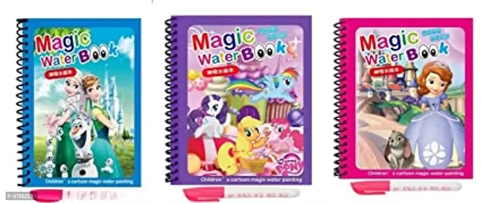 Magic Water Colouring Doodle Book And Magic Pen For Kid 3 Book- Pack Of 3
