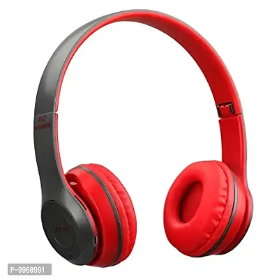 P47 Bluetooth Headphone Extra Bass Wireless Headphones Bluetooth Headset Bluetooth  Wired Headset&nbsp;&nbsp;(Black, On The Ear)-thumb0