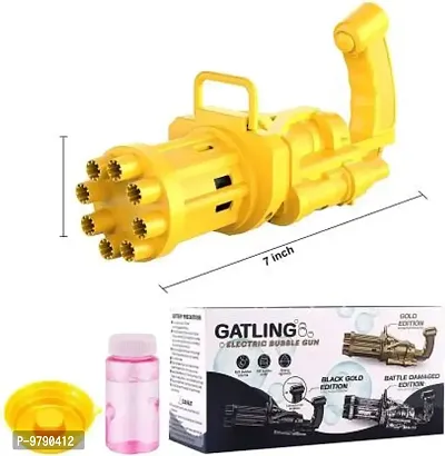 Electric Bubbles Gun For Toddlers Toys, Gatling Bubble Machine Outdoor Toys For Boys And Girls Water Gun&nbsp;&nbsp;(Yellow)
