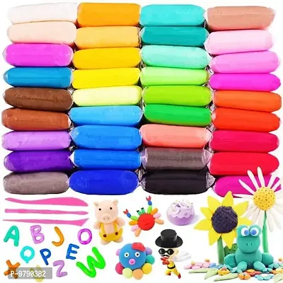 Clay Set Of 12 Colours Colors Air Dry Clay For Kids + Free Cartoon Striker  Diy Ultra Light Modelling Bouncing Clay With Tools For Kids 12 Different Color Clay ((Clay Pack Of 12 Pcs )-thumb0