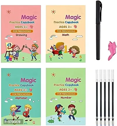 Calligraphy Set Practical Reusable Writing Books Is Also An Excellent First Step To Prepare For School-4 Book ,10 Refill,Pen