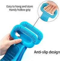 Dual Sided Silicone Shower Bath Belt Back Scrubber Brush and Massager Foot/Sole Cleaner Shower Bath-thumb2
