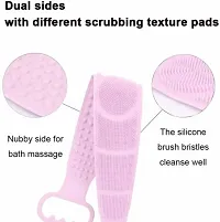 Body Bath Brush Double Side Rubber Scrubber Belt Long Cleaning-thumb1