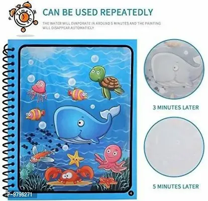 Popper Water Magic Books-Animal Theme Unlimited Fun With Drawing For Kids Chunky-Size Water Pen Reusable Water-Reveal Activity Pad, As Birthday Return Gift- Pack Of 3-thumb0