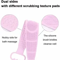 Back Scrubber - Single   Body Bath Scrubber for Men  Women  Silicone Body Back Scrubber  Double Side Bathing Brush for Skin - Deep Cleaning Massage  Dead Skin Removal Exfoliating Belt for Shower  Easy to Clean-thumb1