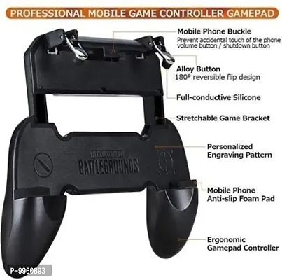 Best W10 (Gamepad With Dual Trigger) Portable Handle Mobile Holder Game Controller-thumb3