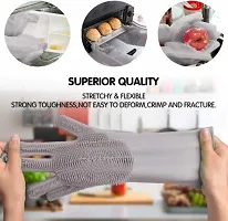 Magic Silicone Dish Washing Gloves Silicon Cleaning Gloves Silicon Hand Gloves For Kitchen Dishwashing And Pet Grooming Set -1 Pair-thumb1