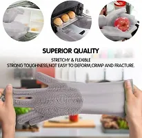 Silicone Gloves With Wash Scrubber Reusable Brush Heat Resistant Gloves Kitchen Tool For Washing Dish Car Pet Hair Care -1 Pair, Random Color-thumb1