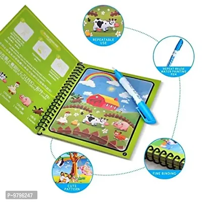 Reusable Water-Reveal Activity Pad, Chunky-Size Water Pen -Random Design&nbsp;&nbsp;-Kids Help, Kids- Pack Of 3-thumb0