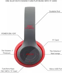 &nbsp;&nbsp;P47 Wireless Bt Sports Earphone With Mic Portable FM Headphone Bluetooth Headset&nbsp;&nbsp;(Red, On The Ear)-thumb1