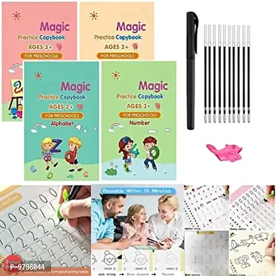 English Reusable Magical Copybook Kids, Tracing Book, Magic Calligraphy Copybook Set Practical Reusable Writing Tool Simple Hand Lettering-thumb0