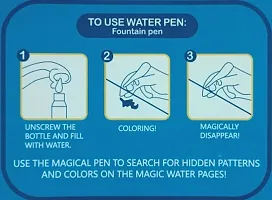 Reusable Magic Water Painting Book Magic Doodle Pen Kids Colouring Doodle Drawing Board Games Child Educational Toy/Magic Book Water Painting Book For Kids- Pack Of 3-thumb2