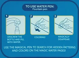 Magic Water Book With Water Pen For Kids To Draw Cartoon Images- Pack Of 3-thumb2