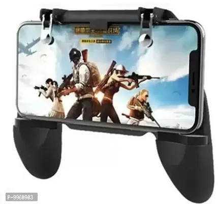 Good Quality Pubg Game Controller W10 2 In 1 Game Controller And Mobile Gamepad Holder Handle Joystick Triggers Gamepad&nbsp;&nbsp;(Black, For Wii)-thumb0