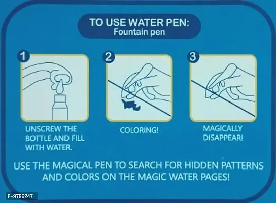 Reusable Water-Reveal Activity Pad, Chunky-Size Water Pen -Random Design&nbsp;&nbsp;-Kids Help, Kids- Pack Of 3-thumb3