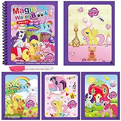 Re-Usable Magic Colouring Water Book Doodle With Magic Pen Painting Board- Pack Of 3-thumb0