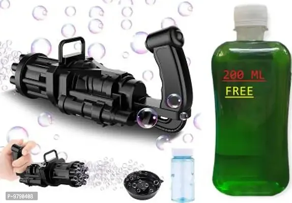 Electric Bubble Gun Toy+ 200 Ml Liquid Bottle Solution Multicolor Guns And Darts&nbsp;&nbsp;(Multicolor)-thumb0