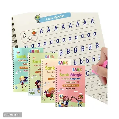 Updated Magic Practice Copybook, Number Tracing Book For Pre-Schoolers With Pen Magic Calligraphy Copybook Set Practical Reusable Writing Tool Simple-thumb0