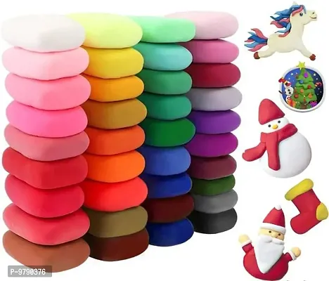 Kids Colourful Non-Toxic Modeling Air Dry Modeling Bouncing Clay With Tools-thumb0
